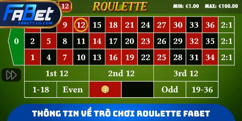 Thông tin xoay quanh trò chơi Roulette FABET
